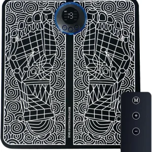 EMS Foot Massager Stimulator – Electric Muscle Stimulator, Adjustable Intensity, W-6 Modes 9 Intensity Levels