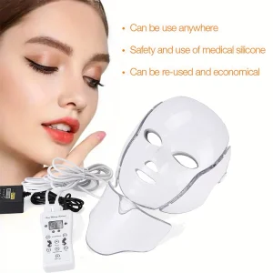 7 Colors Light LED Facial Skin Care Mask With Neck Skin Rejuvenation Treatment Beauty Anti Acne Therapy